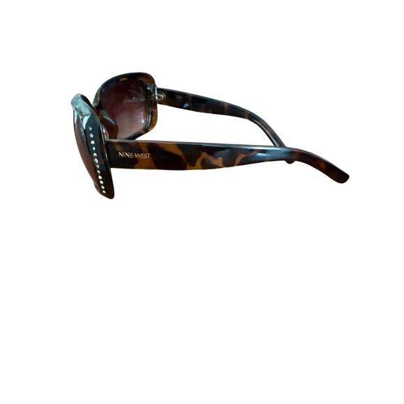 Nine West Tortoise Shell Sunglasses Clear Rhinestone Accents Vacation Summer - Picture 3 of 6